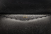 0681. Hermes Vintage Pan Box Black Calfskin Leather Clutch, Gold Hardware14