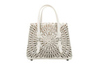 0684. ALAIA Mina 20 Laser Cut White Leather Tote bag1