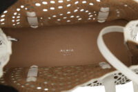 0684. ALAIA Mina 20 Laser Cut White Leather Tote bag11