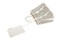 0684. ALAIA Mina 20 Laser Cut White Leather Tote bag13