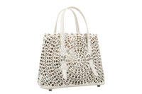 0684. ALAIA Mina 20 Laser Cut White Leather Tote bag2