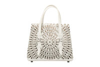 0684. ALAIA Mina 20 Laser Cut White Leather Tote bag4