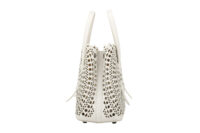 0684. ALAIA Mina 20 Laser Cut White Leather Tote bag5
