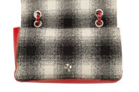0685. Chanel Medium Single Flap Bag, Black Plaid Tweed, Silver hardware11