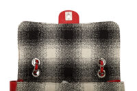 0685. Chanel Medium Single Flap Bag, Black Plaid Tweed, Silver hardware12