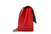 0685. Chanel Medium Single Flap Bag, Black Plaid Tweed, Silver hardware3