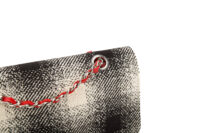 0685. Chanel Medium Single Flap Bag, Black Plaid Tweed, Silver hardware8