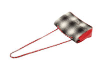 0685. Chanel Medium Single Flap Bag, Black Plaid Tweed, Silver hardware9