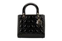 0686. Dior Lady Dior Medium Black Patent Leather, Gold Hardware1