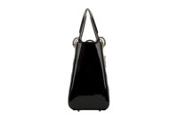 0686. Dior Lady Dior Medium Black Patent Leather, Gold Hardware3