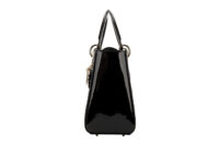0686. Dior Lady Dior Medium Black Patent Leather, Gold Hardware5