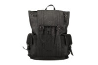 0691. Gucci GG Supreme Jumbo Backpack Black Empreinte, Silver Hardware1