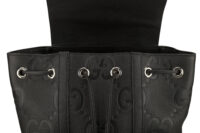 0691. Gucci GG Supreme Jumbo Backpack Black Empreinte, Silver Hardware11