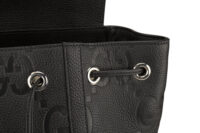 0691. Gucci GG Supreme Jumbo Backpack Black Empreinte, Silver Hardware12