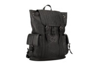 0691. Gucci GG Supreme Jumbo Backpack Black Empreinte, Silver Hardware2