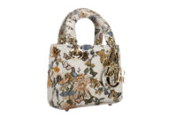 0694. Dior Lady Dior Micro Flower Butterfly Motif White Embellished Leather, Gold Hardware10