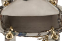 0694. Dior Lady Dior Micro Flower Butterfly Motif White Embellished Leather, Gold Hardware19
