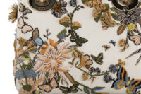 0694. Dior Lady Dior Micro Flower Butterfly Motif White Embellished Leather, Gold Hardware22