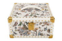 0694. Dior Lady Dior Micro Flower Butterfly Motif White Embellished Leather, Gold Hardware24