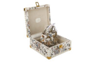 0694. Dior Lady Dior Micro Flower Butterfly Motif White Embellished Leather, Gold Hardware5
