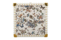 0694. Dior Lady Dior Micro Flower Butterfly Motif White Embellished Leather, Gold Hardware6
