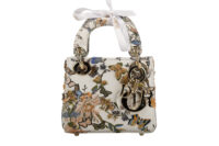 0694. Dior Lady Dior Micro Flower Butterfly Motif White Embellished Leather, Gold Hardware7