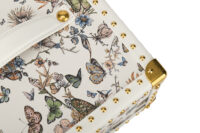 0694. Dior Lady Dior Micro Flower Butterfly Motif White Embellished Leather, Gold Hardware8