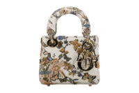 0694. Dior Lady Dior Micro Flower Butterfly Motif White Embellished Leather, Gold Hardware9