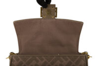 0695. Fendi Baguette Grey FF Zucca Canvas Shoulder Bag, Gold hardware11