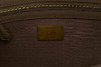 0695. Fendi Baguette Grey FF Zucca Canvas Shoulder Bag, Gold hardware13