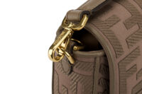 0695. Fendi Baguette Grey FF Zucca Canvas Shoulder Bag, Gold hardware8