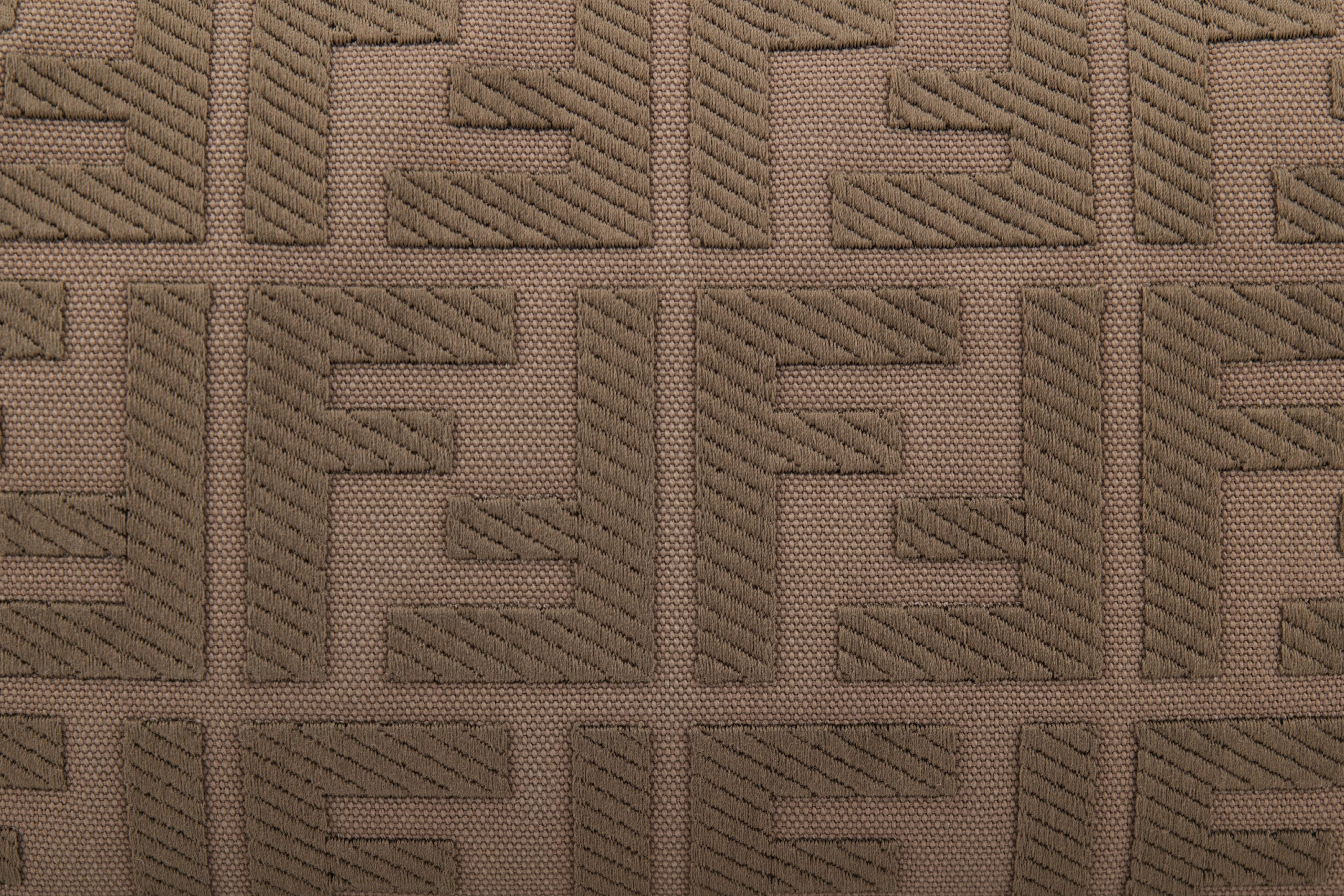 0695. Fendi Baguette Grey FF Zucca Canvas Shoulder Bag, Gold hardware9