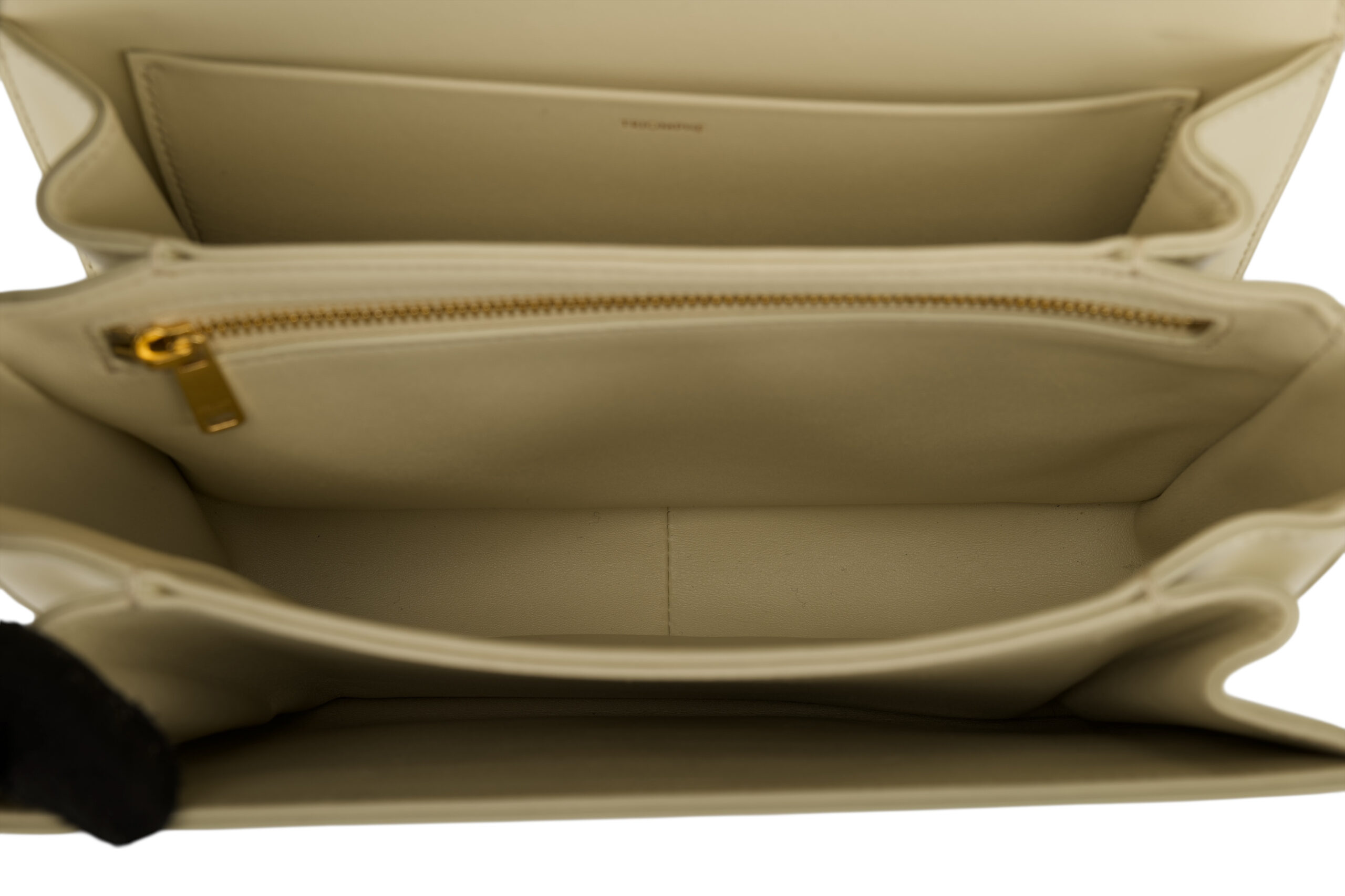 0696. Celine Triomphe Limestone Beige Calfskin Leather Shoulder Bag Gold hardware14