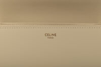 0696. Celine Triomphe Limestone Beige Calfskin Leather Shoulder Bag Gold hardware18