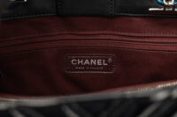 0700. Chanel Chevron Black Patent Leather Tote, Silver Hardware11