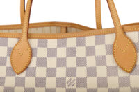 0702. Louis Vuitton Vintage Neverfull MM Damier Azur Canvas, Gold Hardware7
