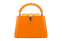 0707. Louis Vuitton Mini Capucines Orange Alligator Leather, Silver Hardware1