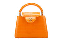 0707. Louis Vuitton Mini Capucines Orange Alligator Leather, Silver Hardware10