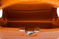 0707. Louis Vuitton Mini Capucines Orange Alligator Leather, Silver Hardware16