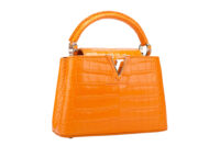 0707. Louis Vuitton Mini Capucines Orange Alligator Leather, Silver Hardware2