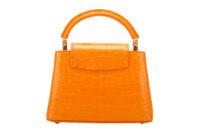 0707. Louis Vuitton Mini Capucines Orange Alligator Leather, Silver Hardware6