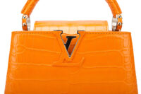 0707. Louis Vuitton Mini Capucines Orange Alligator Leather, Silver Hardware8