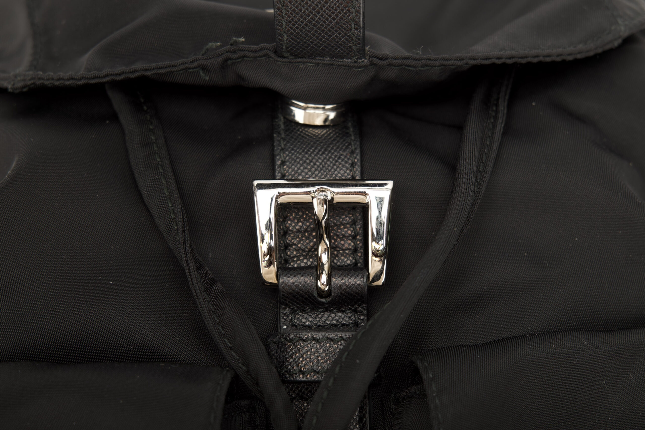 0682. Prada Re-nylon Black Backpack, Silver Hardware11