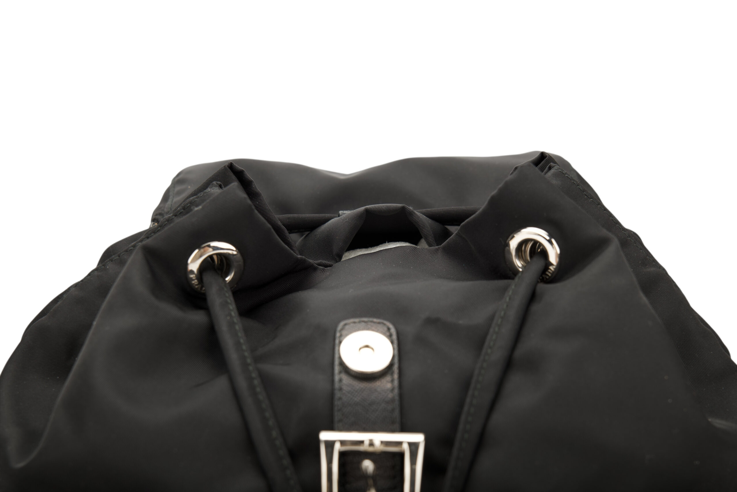 0682. Prada Re-nylon Black Backpack, Silver Hardware12