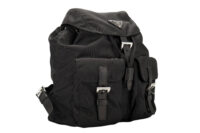 0682. Prada Re-nylon Black Backpack, Silver Hardware2