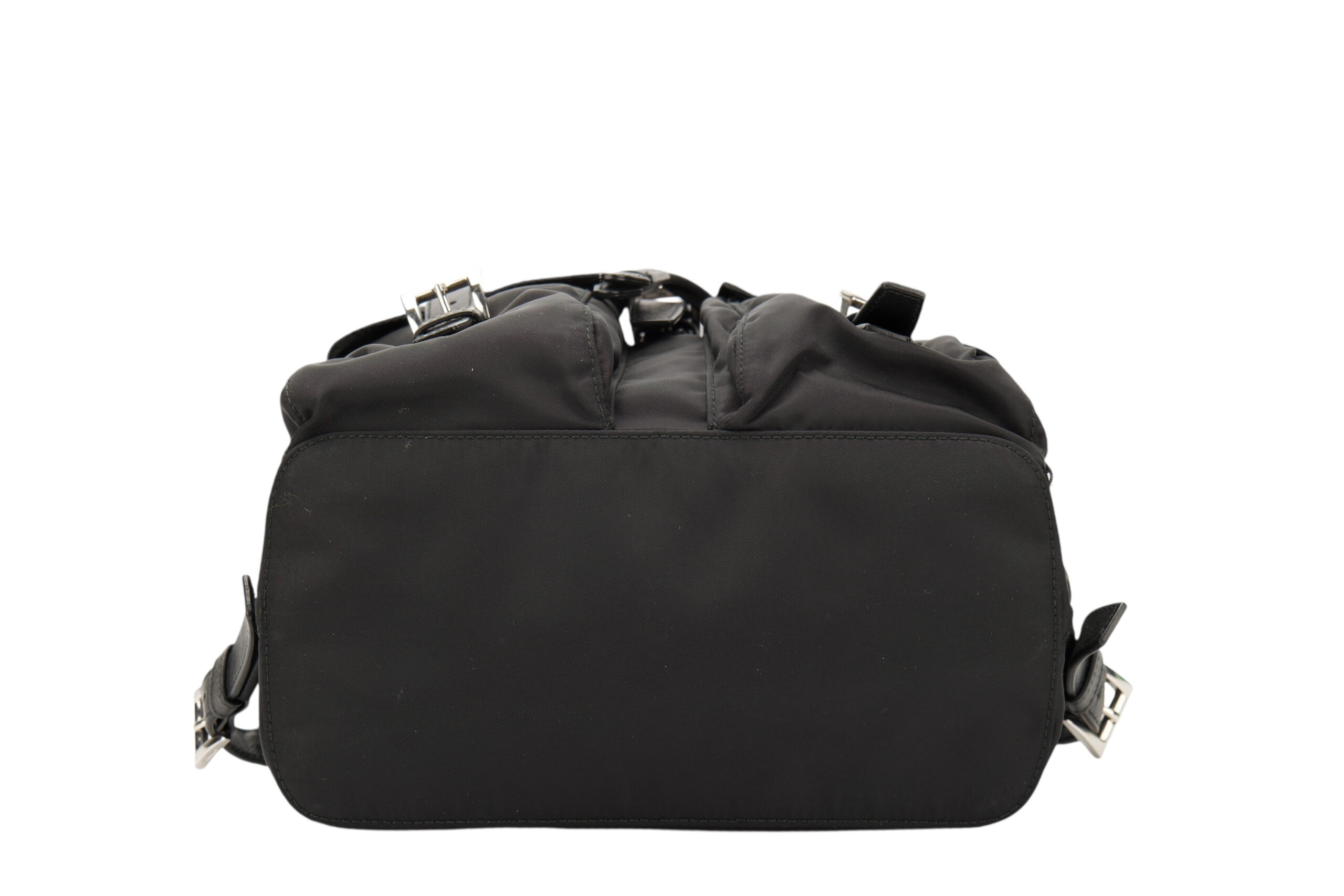 0682. Prada Re-nylon Black Backpack, Silver Hardware6