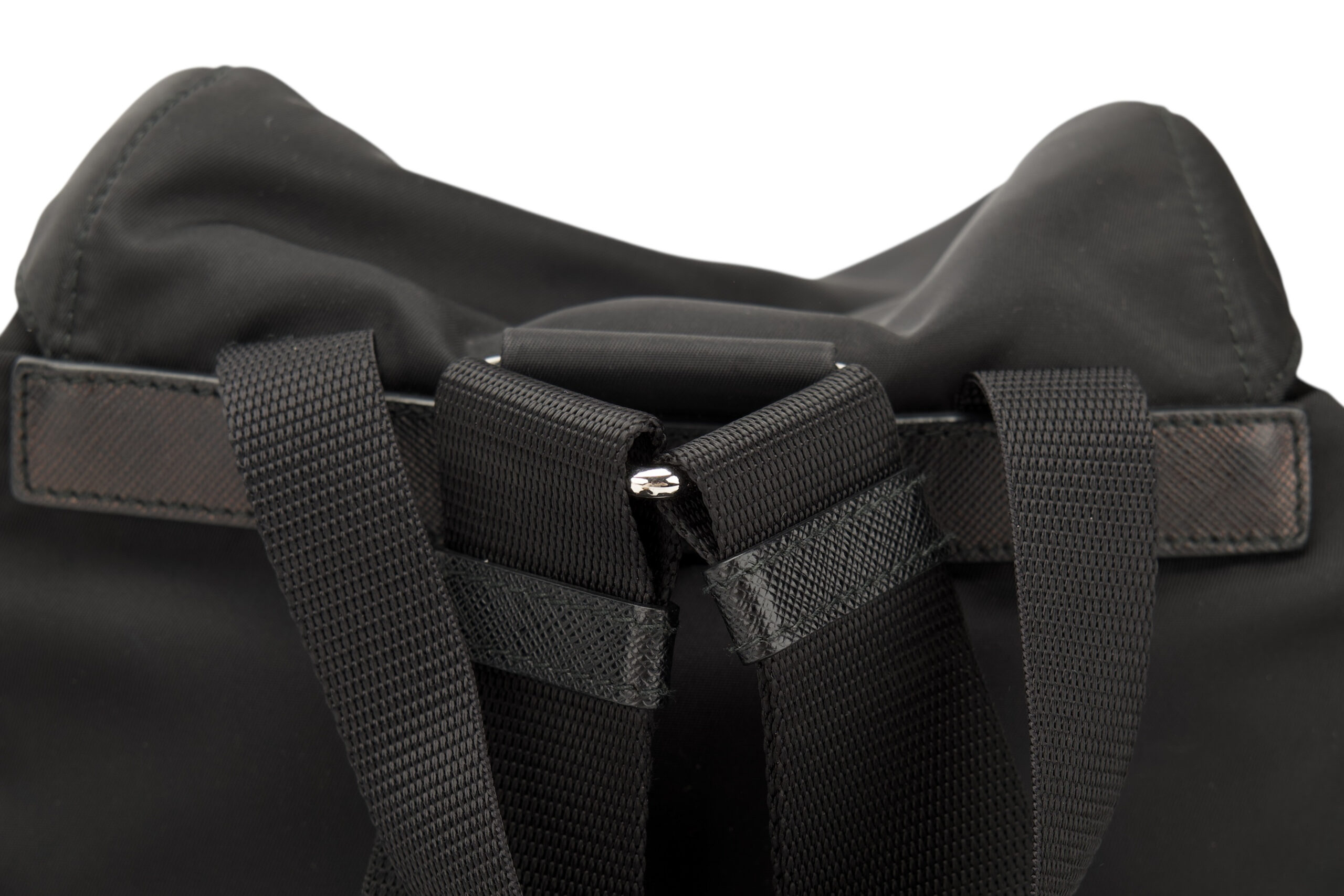 0682. Prada Re-nylon Black Backpack, Silver Hardware9