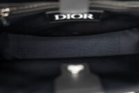 0709. Dior North South Medium Black Canvas Leather Tote, Black Hardware1