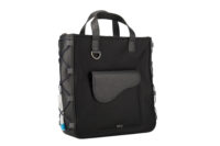 0709. Dior North South Medium Black Canvas Leather Tote, Black Hardware12
