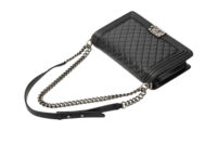 0711. Chanel Boy Bag Large Black Lambskin Diamond Quilted Leather, Ruthenium Hardware10